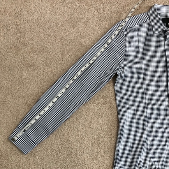 Les Hommes Long Sleeve Gingham Button Front Shirt 50 - Picture 13 of 13